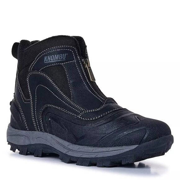 Khombu Men\'s Mason Run Waterproof Zip-up Hiker Boots Black